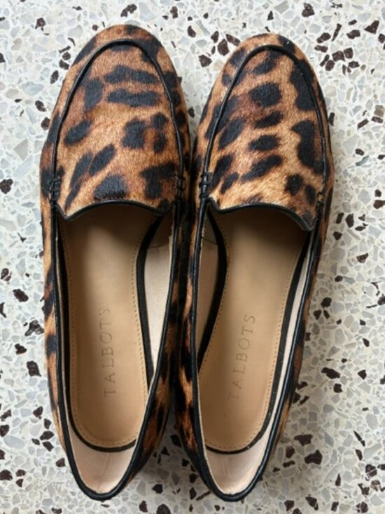Shoes - TALBOTS Leopard Print Calf Hair Loafer